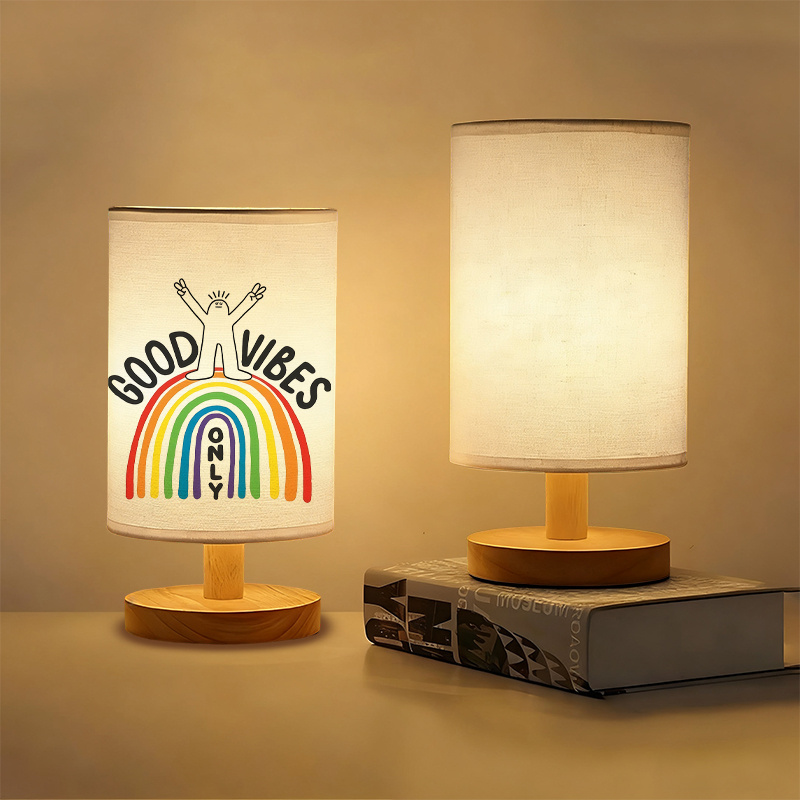 Modern USB-powered Linen Table Lamp With Creative Pattern