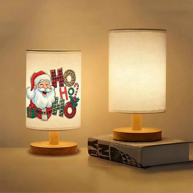 Ho Ho Ho USB Powered Linen Table Lamp