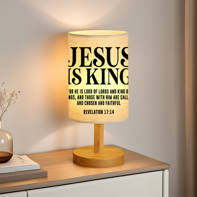 Christian Faith USB Powered Linen Table Lamp