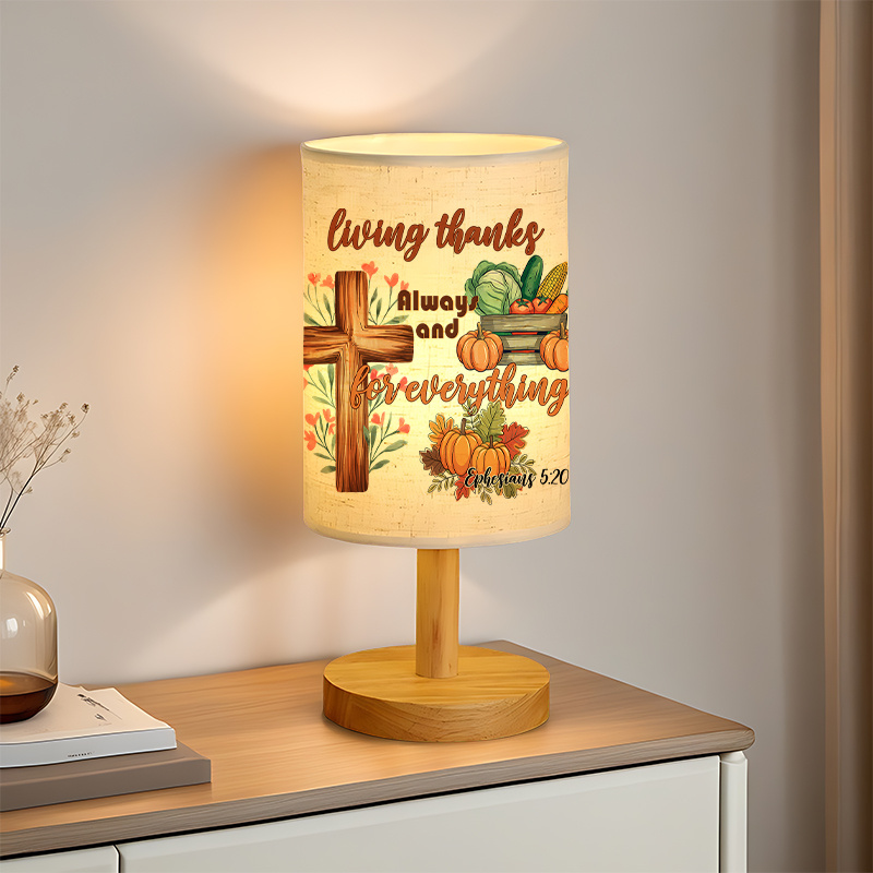 Modern USB-Powered Linen Table Lamp with Elegant Leaf & Floral Pattern Shade