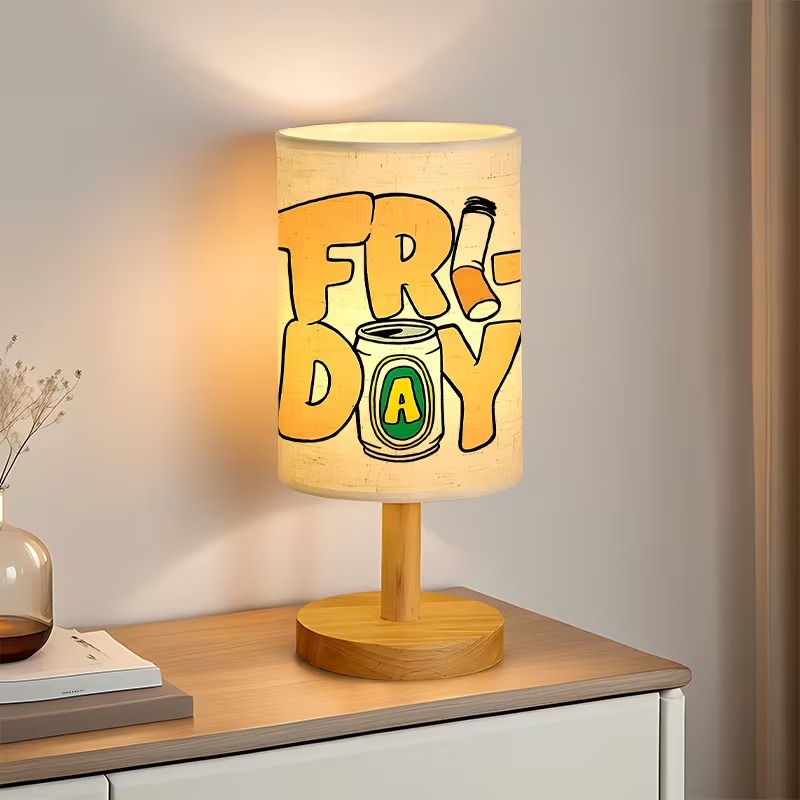 Vintage Cartoon Style Themed USB Powered Bedside Lamp