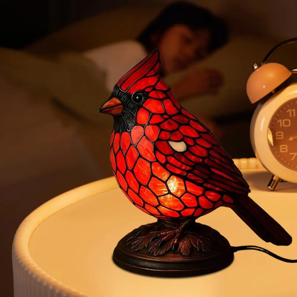 Stained Glass Bird Table Lamp