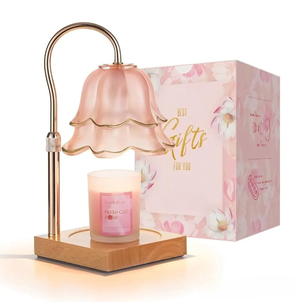 Floral Glass Candle Warmer Lamp