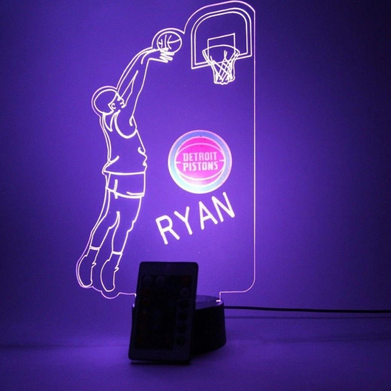 Detroit Pistons NBA Basketball Player Sports Light Up Lamp