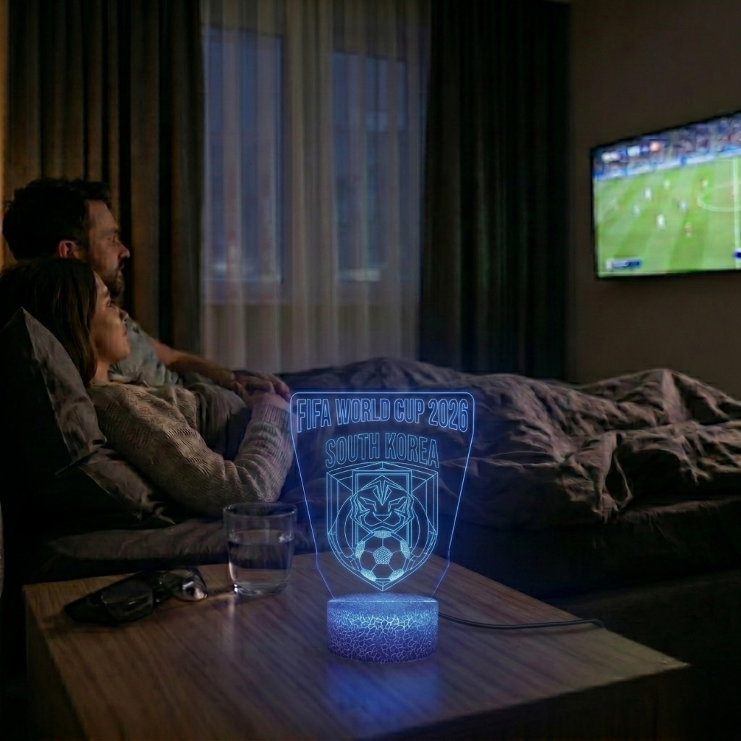 FIFA 2026 South Korea Soccer Sports Themed 3D Optical Lamp