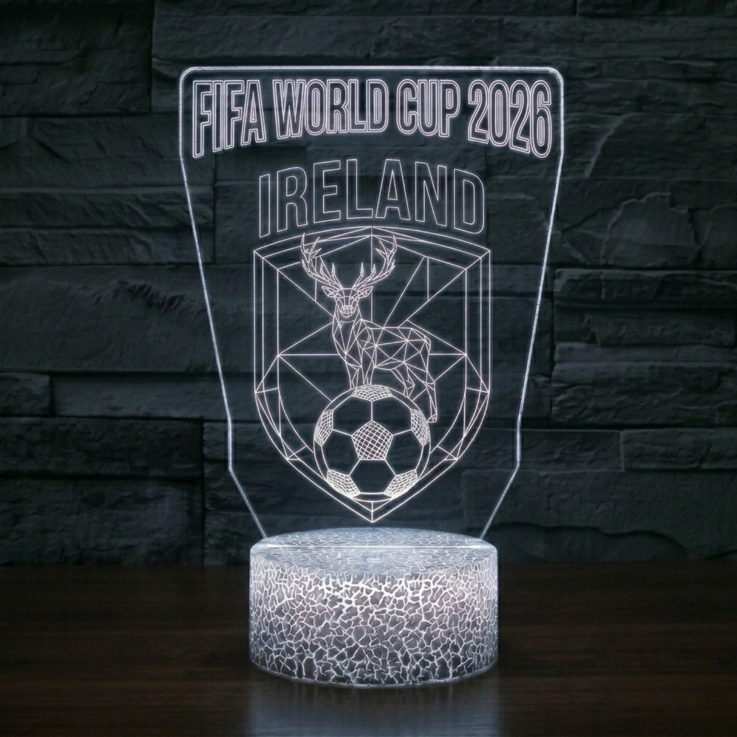 FIFA 2026 Ireland Soccer Sports Themed 3D Optical Lamp