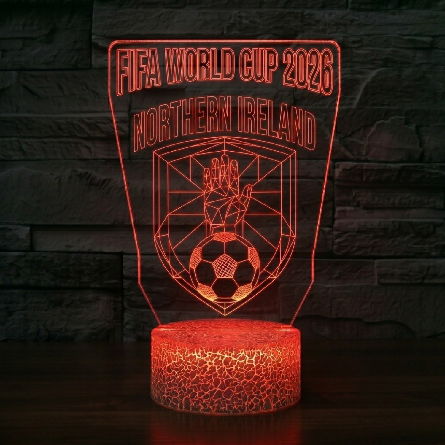 FIFA 2026 Northern Ireland Soccer Sports Themed 3D Optical Lamp