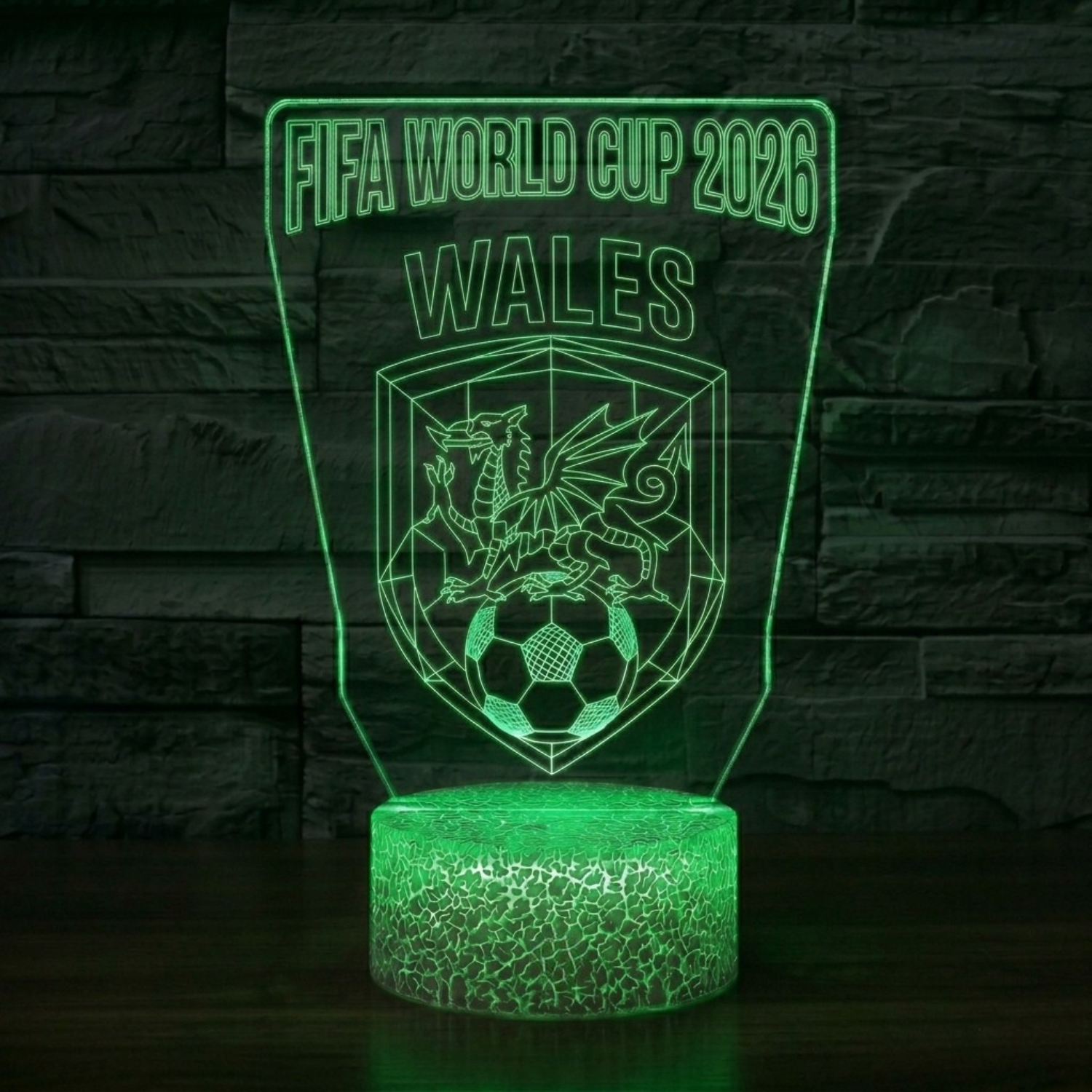 FIFA 2026 Wales Soccer Sports Themed 3D Optical Lamp