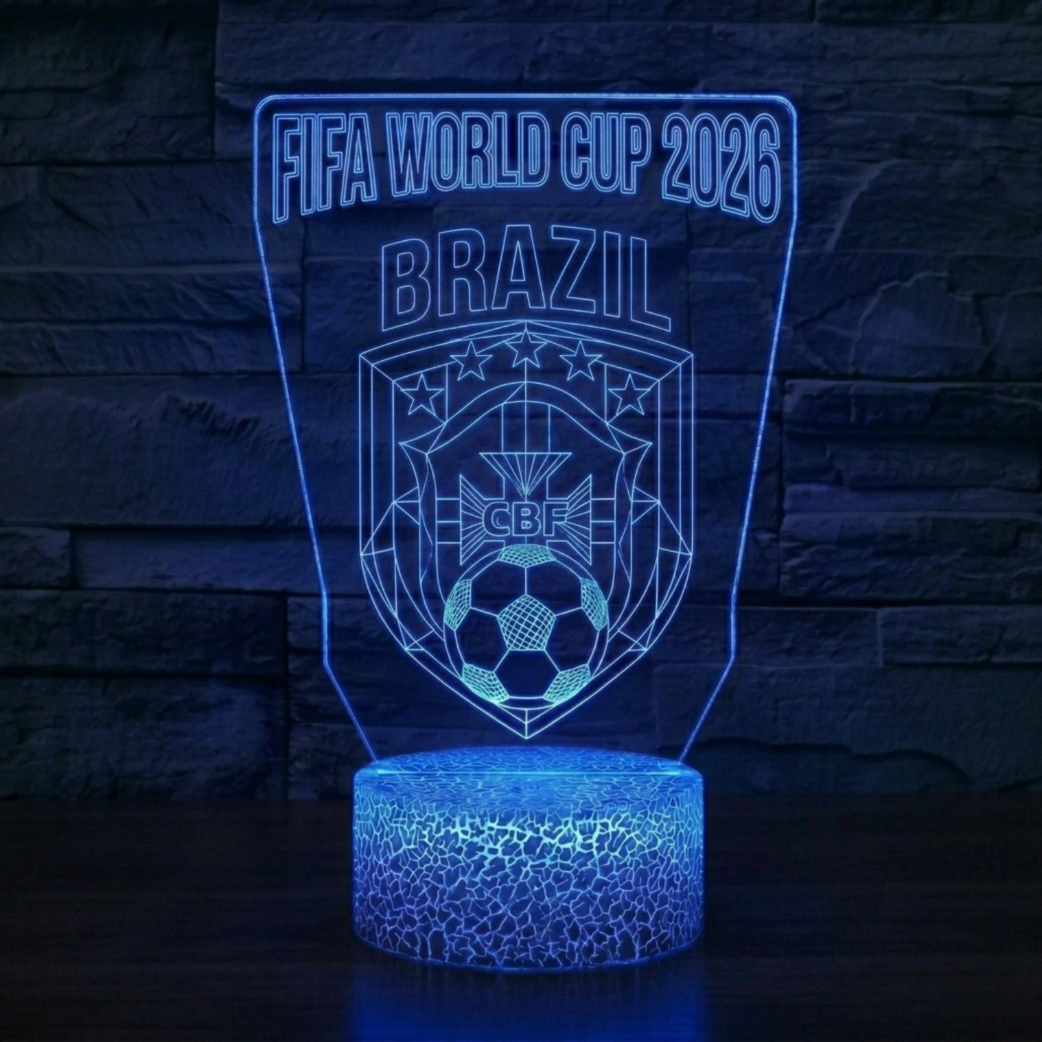 FIFA 2026 Brazil Soccer Sports Themed 3D Optical Lamp