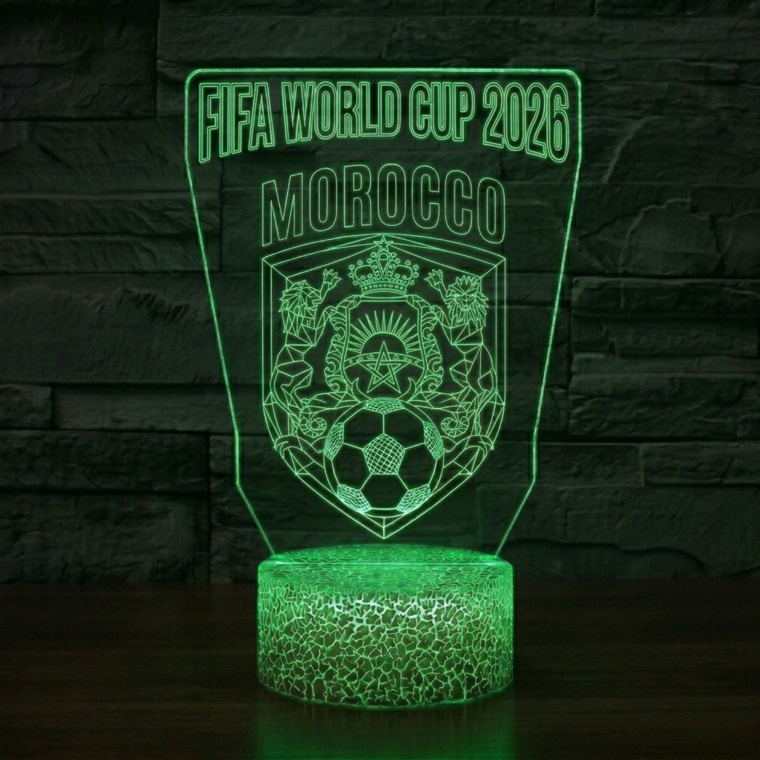 FIFA 2026 Morocco Soccer Sports Themed 3D Optical Lamp