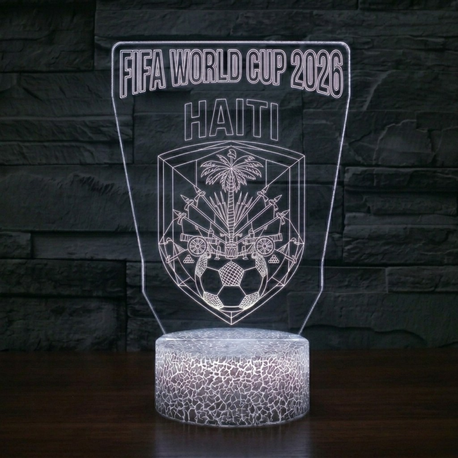 FIFA 2026 Haiti Soccer Sports Themed 3D Optical Lamp
