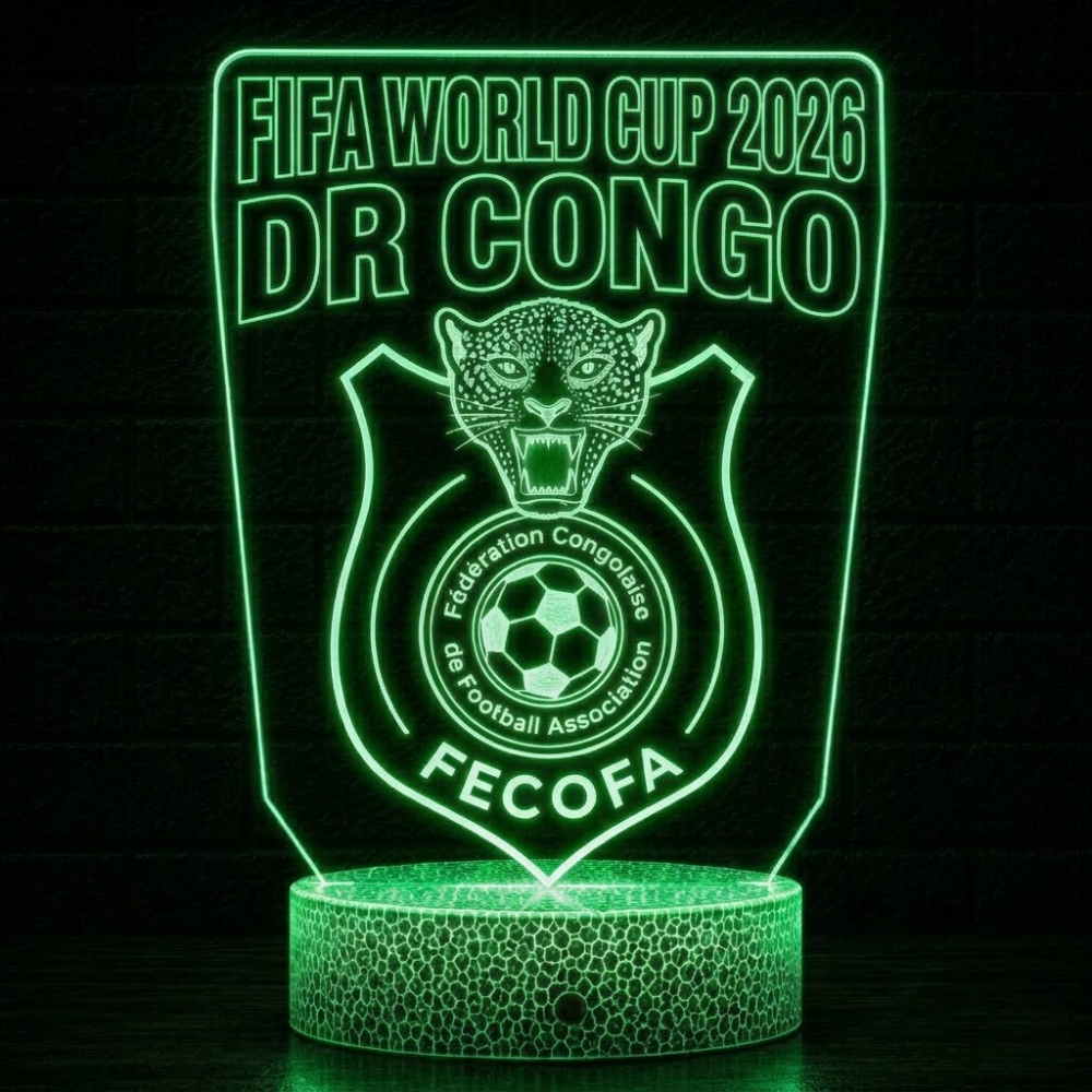 FIFA 2026 Democratic Republic Of The Congo Soccer Sports Themed 3D Optical Lamp
