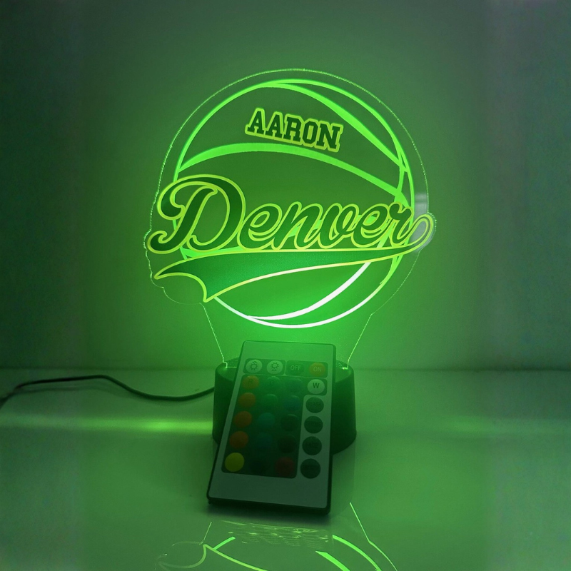 Denver Basketball Player Fan Sports Themed Ball Team Lamp