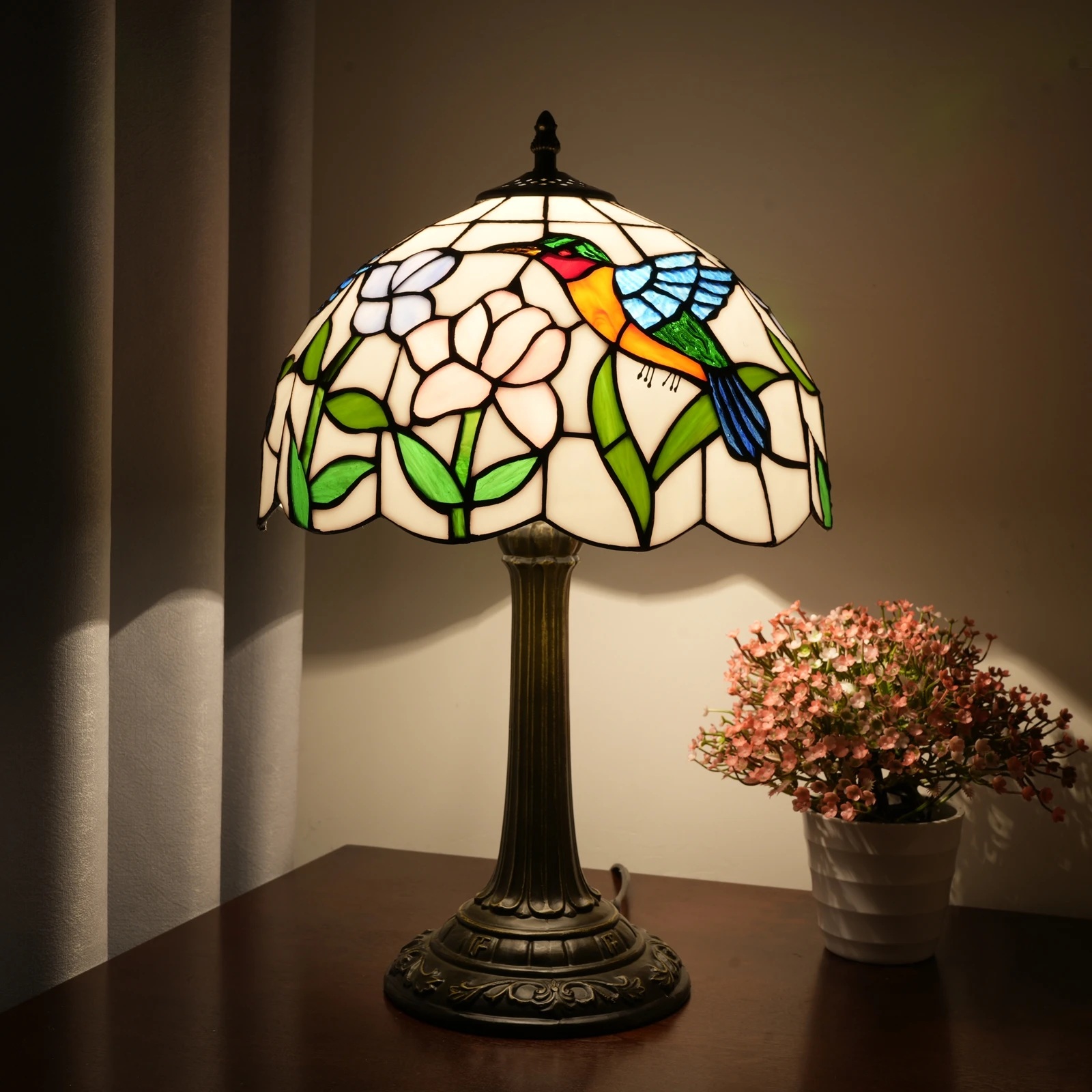 Hummingbird Flower Desk Lamp