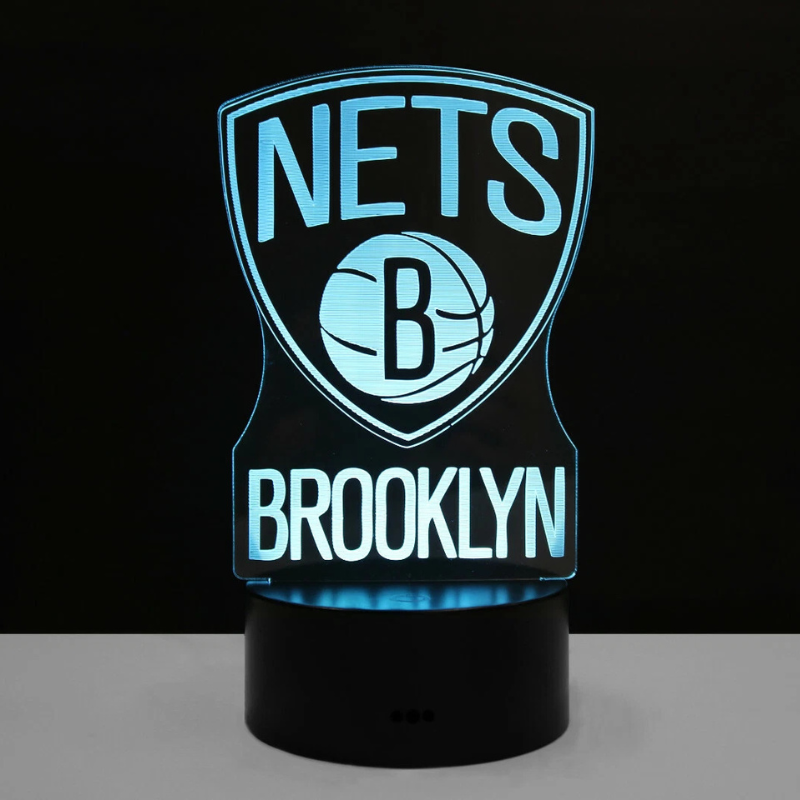 Brooklyn Nets Logo Durant Irving Harden Collectible Home Decor Light Lamp