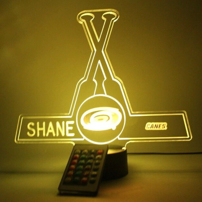 Carolina Hurricanes NHL NC Canes Hockey Fan Light Up Lamp