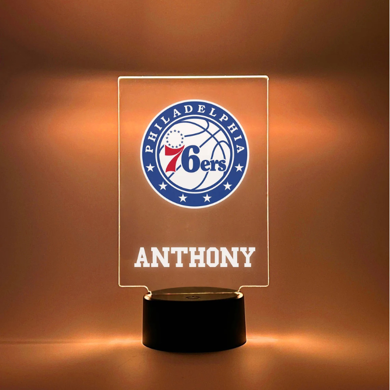 Philadelphia 76ers Night Light Up LED Table Desk Lamp 