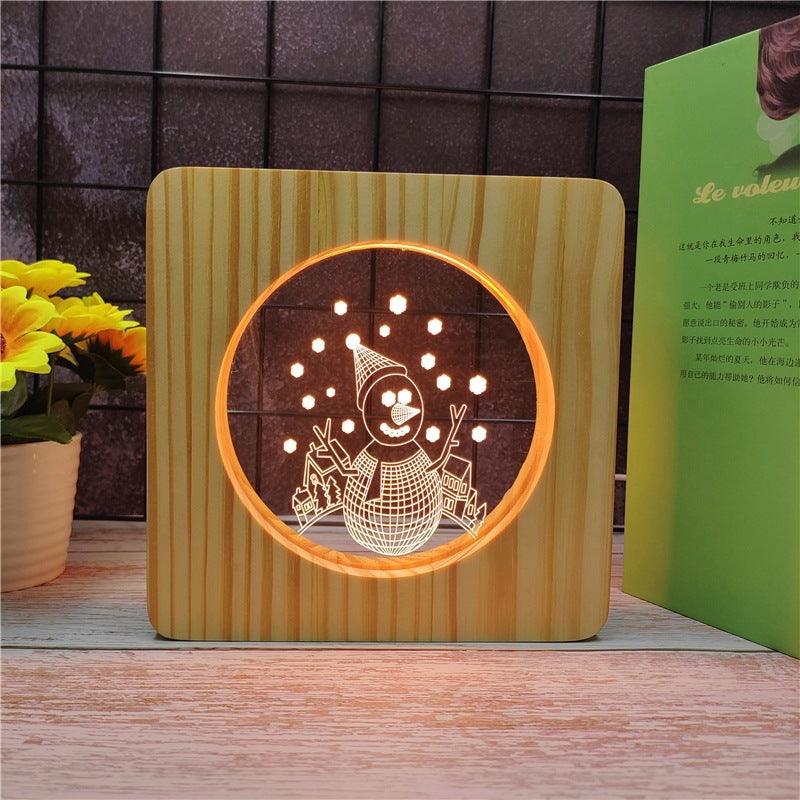 3D LED Optical Illusion Christmas Snowman Light-3D Optical Lamp