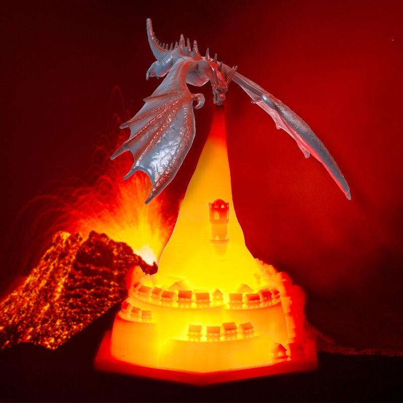 Volcanic Dragon Figurine Decor-3D Optical Lamp