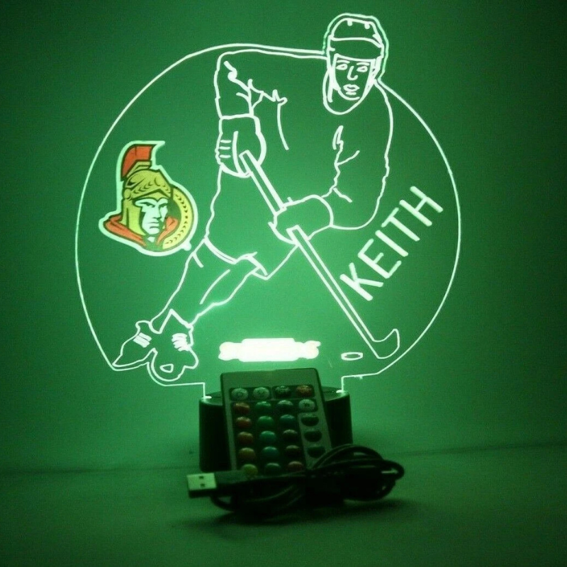 Personalized Ottawa Senators NHL Hockey Player Sports Fan Light Up Lamp