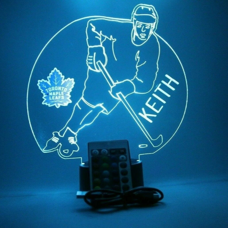 Personalized Toronto Maple Leafs NHL Hockey Player Sports Light Up Lamp LED 