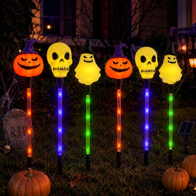 Pack Of 6 Waterproof Halloween Solar Path Lights Set