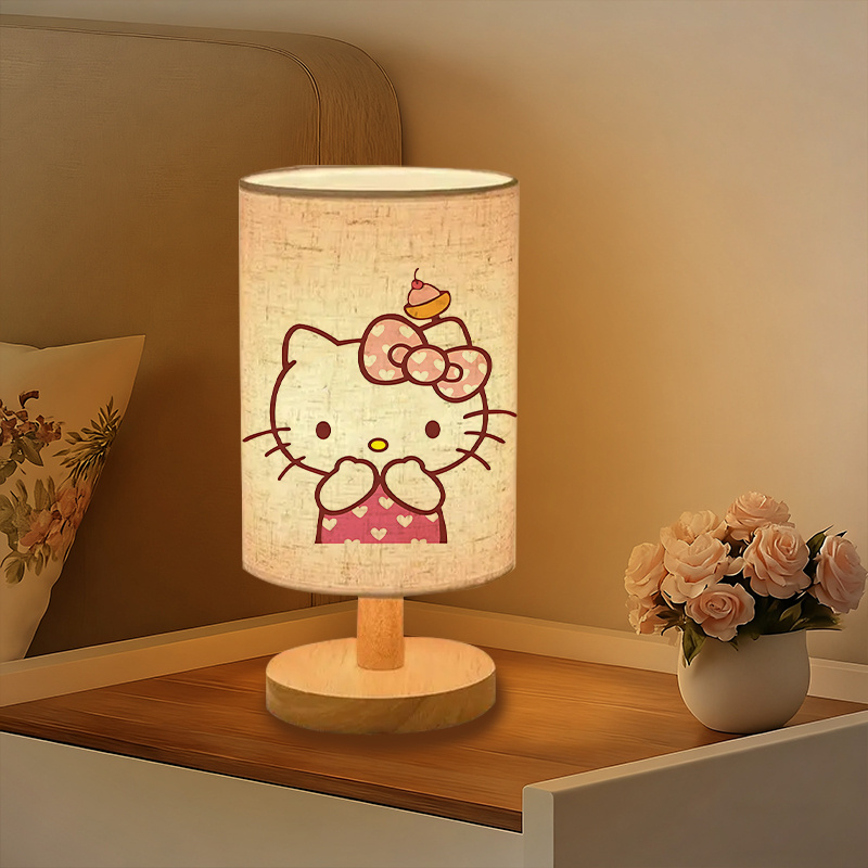 Modern USB Powered Sanrio Linen Table Lamp 