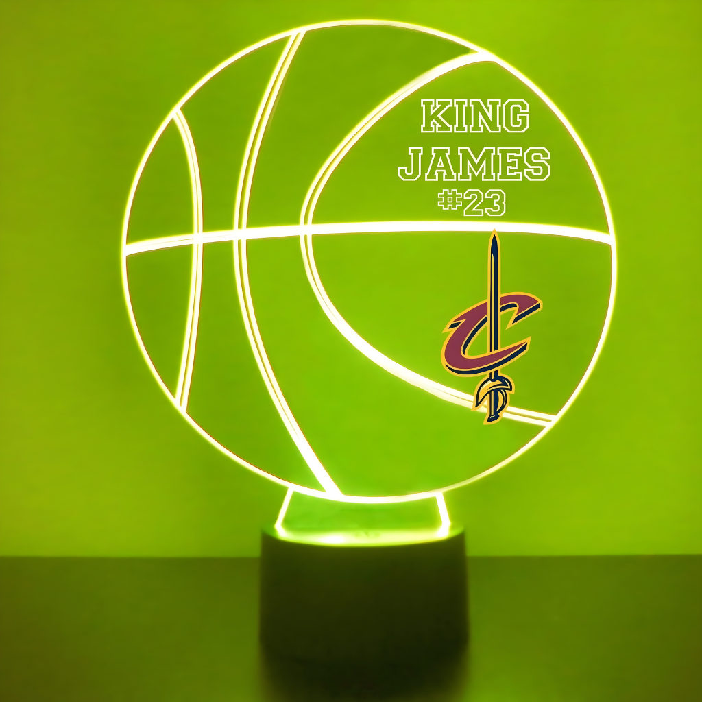 Customizable Cleveland Cavaliers Basketball Shaped LED Light Lamp