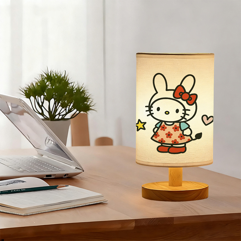 A Modern USB-powered Linen Table Lamp Featuring Creative Patterns