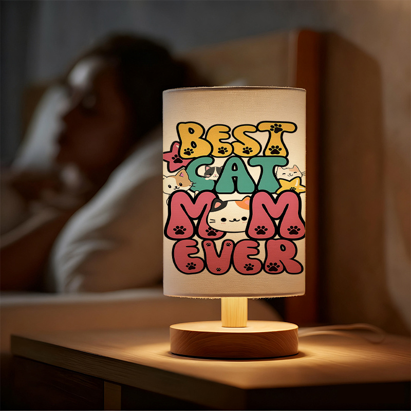 A Modern USB-powered Linen Table Lamp with Creative Patterns