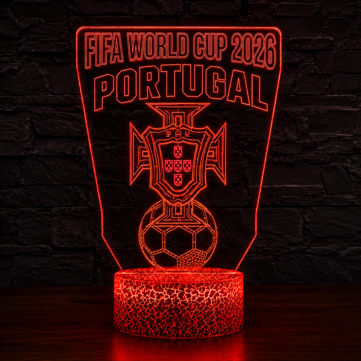 FIFA 2026 Portugal Soccer Sports Themed 3D Optical Lamp