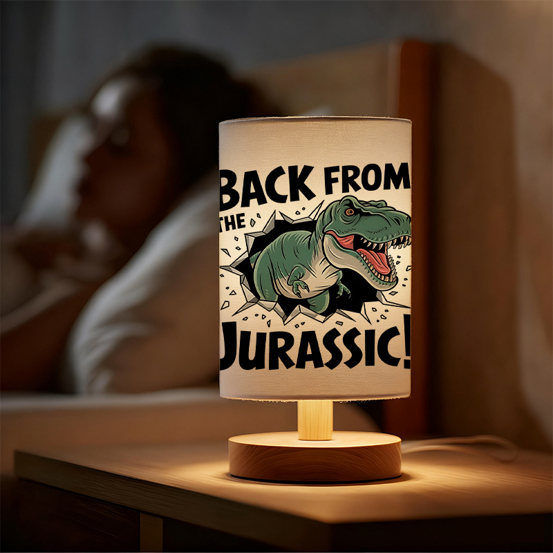 A Modern USB-powered Linen Table Lamp With Creative Patterns