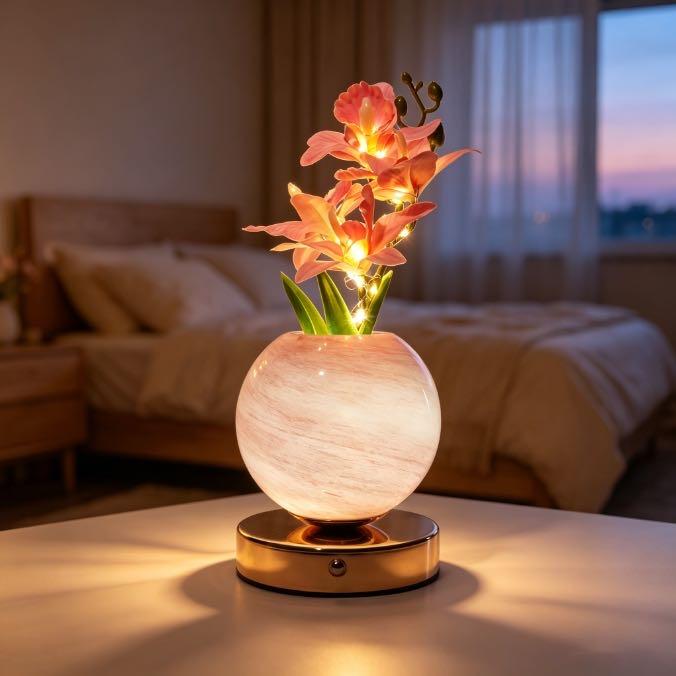 Decorative Tulip Flower Planet Pot Table Lamp