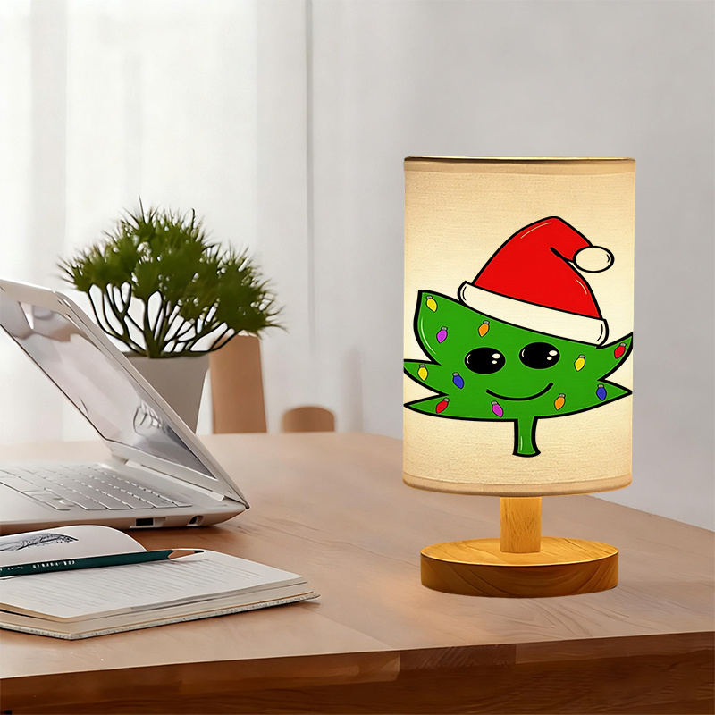 USB-powered Linen Table Lamp Creative Patterns, Perfect For Bedside Decoration