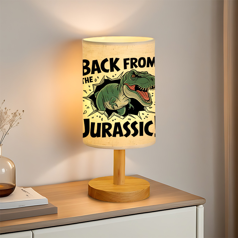 A Modern USB-powered Linen Table Lamp With Creative Patterns