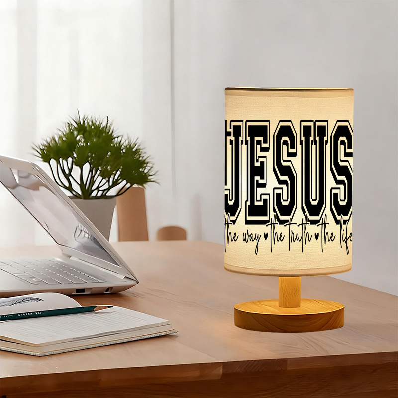 USB-Powered Linen Lamp Push Button Control