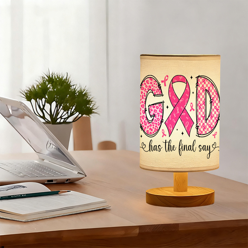 G & D Themed Modern USB Powered Linen Table Lamp