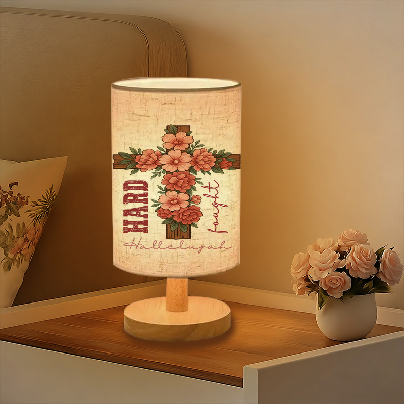 USB Powered Linen Table Lamp With Floral Pattern And Hard Work