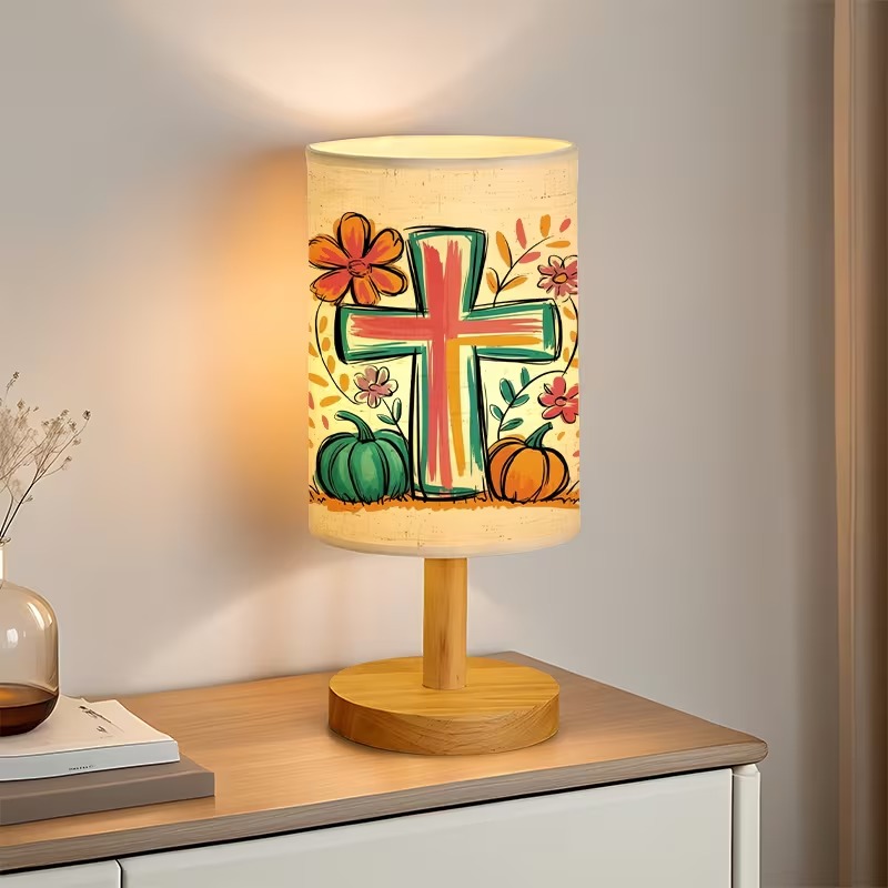 Cross Themed USB Powered Bedside Lamp