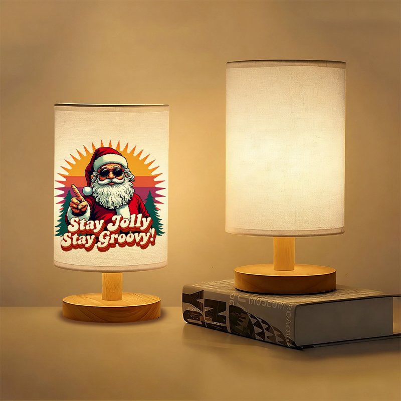 A Modern USB-powered Linen Table Lamp With Creative Patterns
