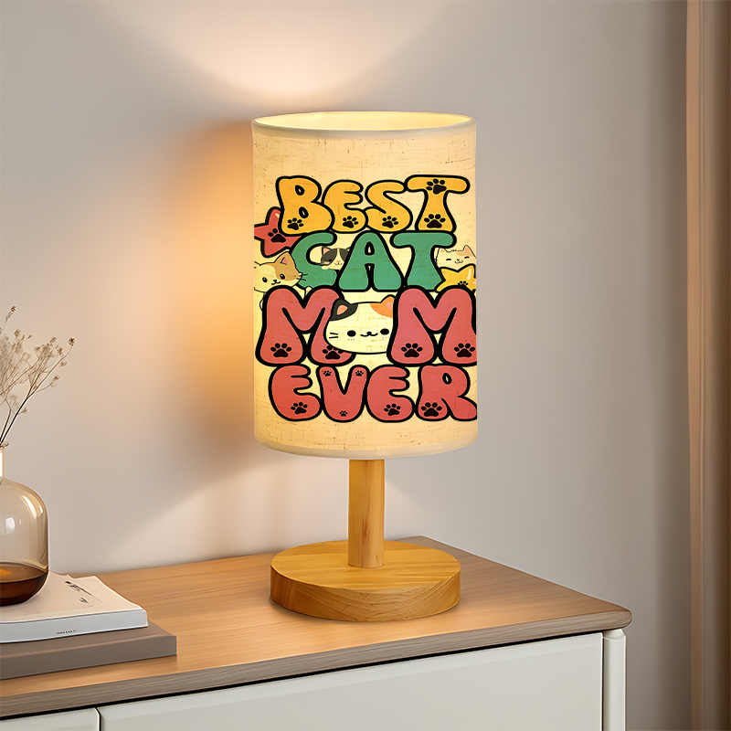 A Modern USB-powered Linen Table Lamp with Creative Patterns