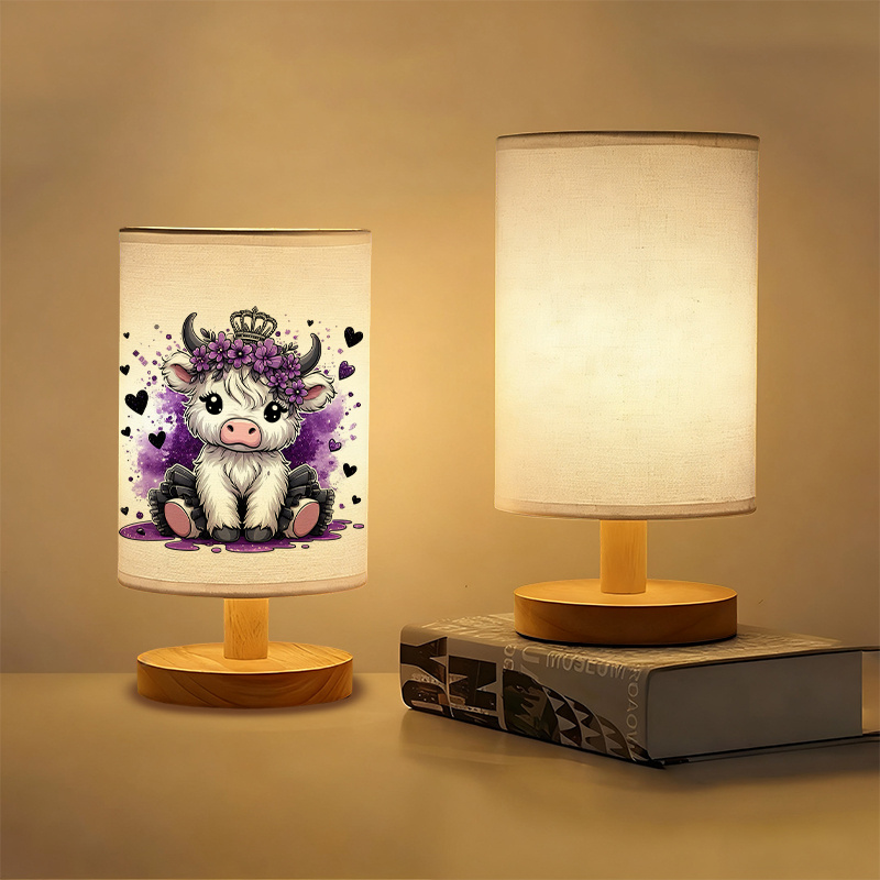 A Modern USB-powered Linen Table Lamp With Creative Patterns