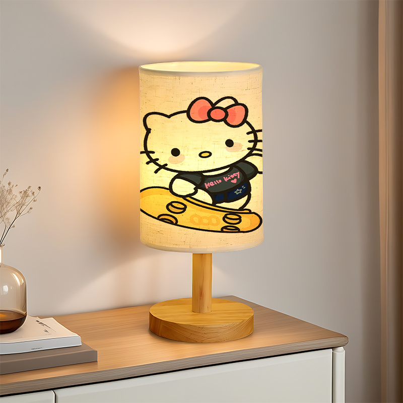 Modern USB-powered Sanrio Linen Table Lamp | Featuring Creative Sanrio Patterns