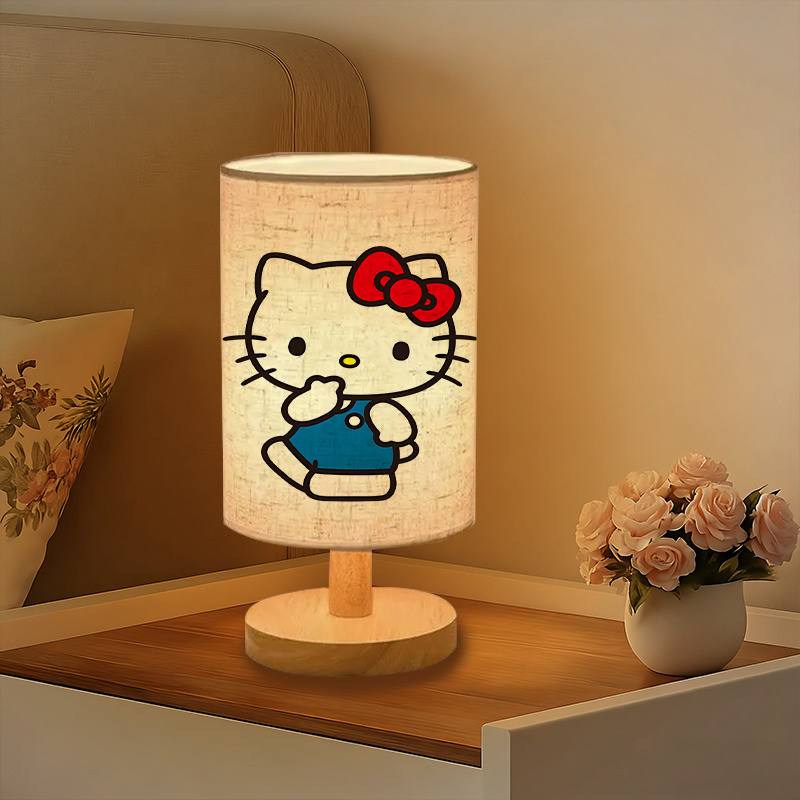 modern Sanrio USB-powered linen lamp with a creative design bedside decoration