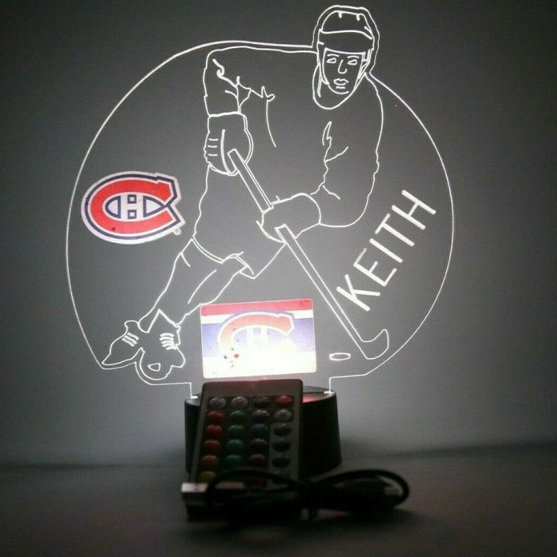 Montreal Canadiens Personalized Hockey Acrylic LED Lamp