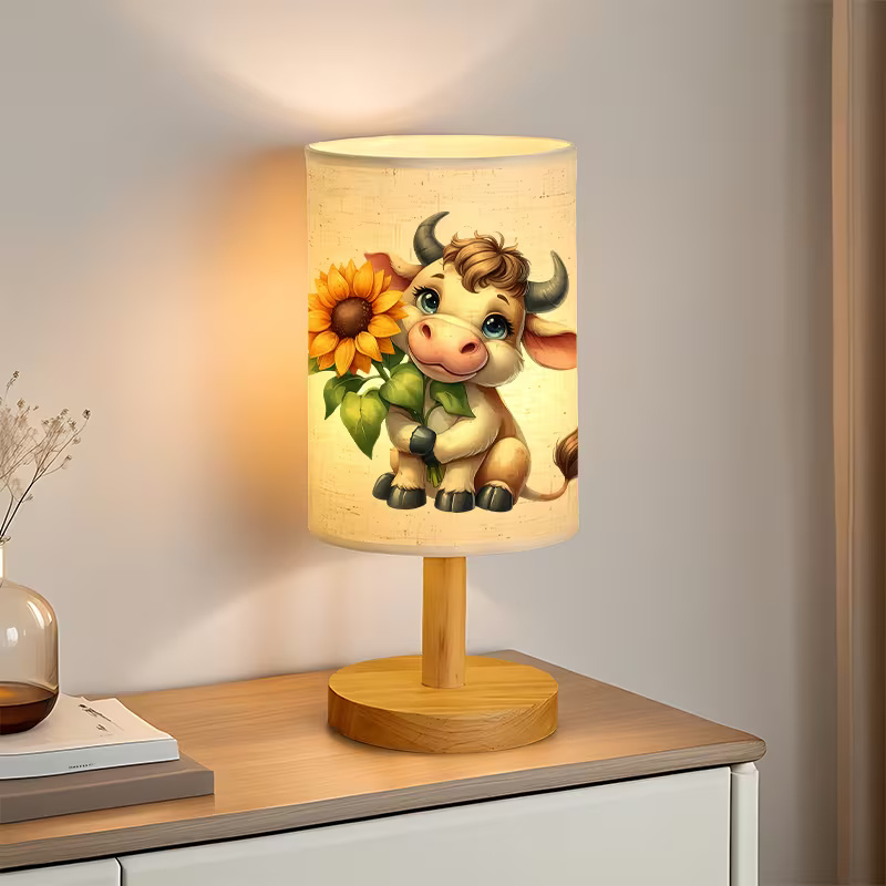 Modern USB-Powered Table Lamp with Bulb - USB Plug-in Bedside, Button-Controlled Uplight for Reading