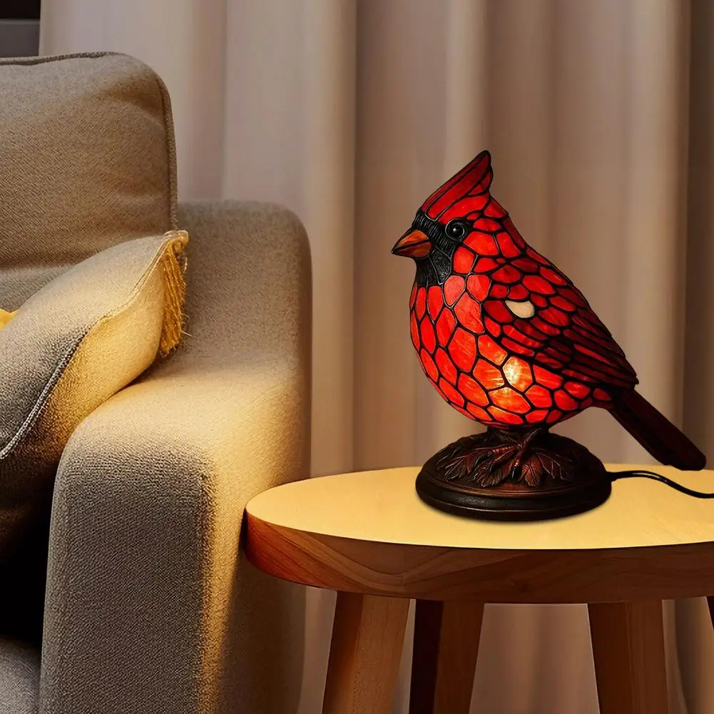 Stained Glass Bird Table Lamp