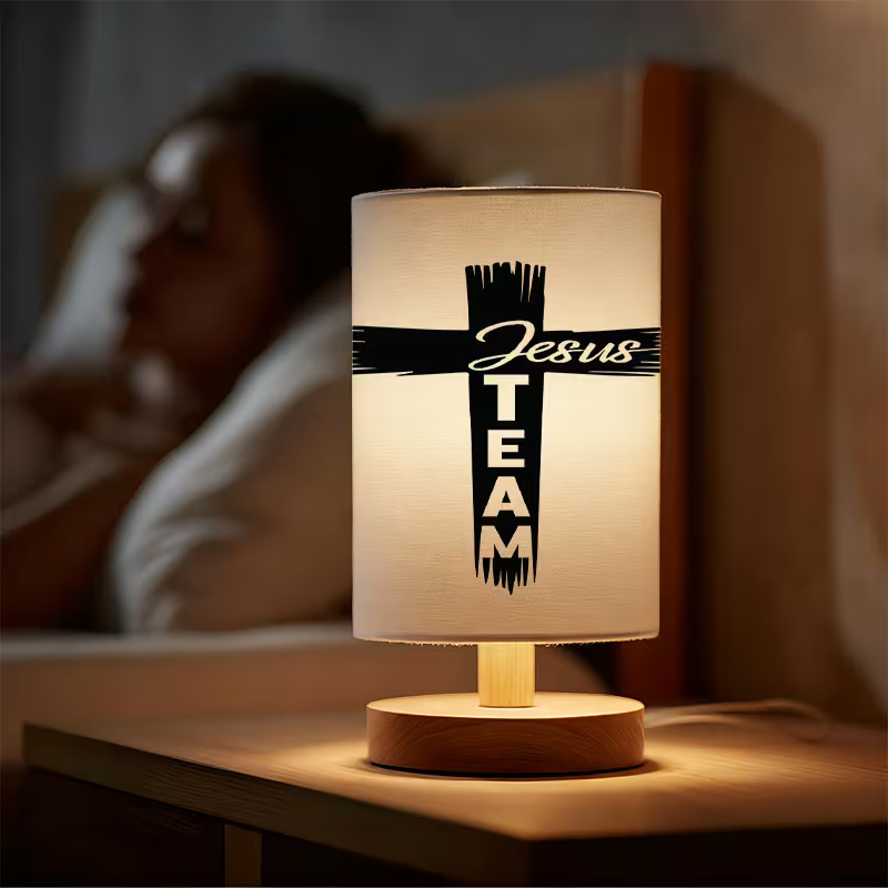 Modern USB-Powered Linen Table Lamp with Button-Controlled Lighting