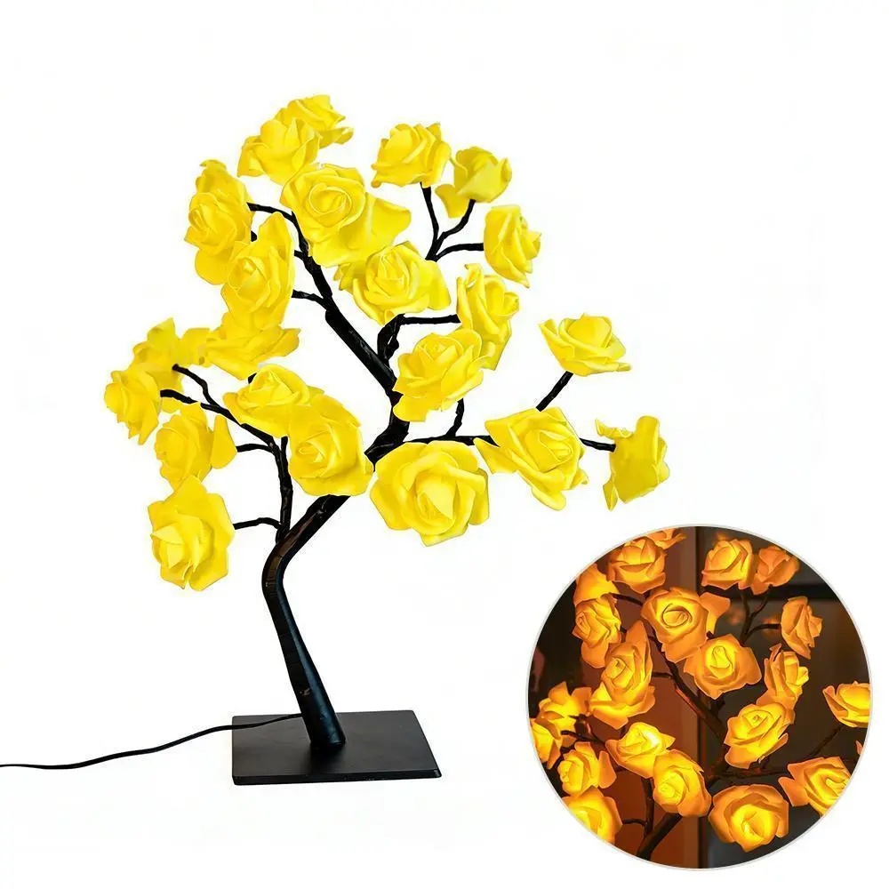LED Rainbow Rose Flower Tree Lamp