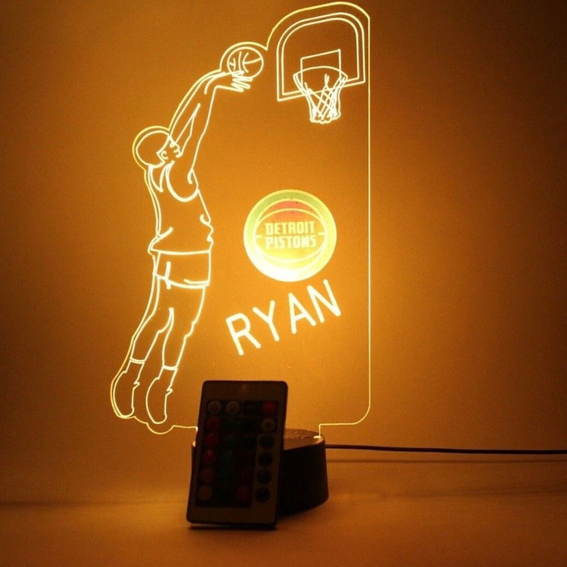 Detroit Pistons NBA Basketball Player Sports Light Up Lamp